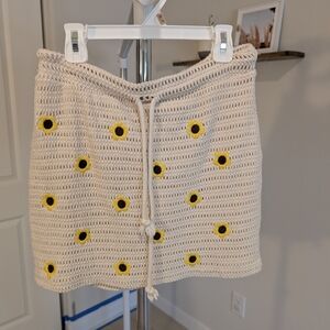 Crochet Skirt with Sunflower Design
